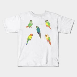 Colourful Conures Sticker Pack Kids T-Shirt